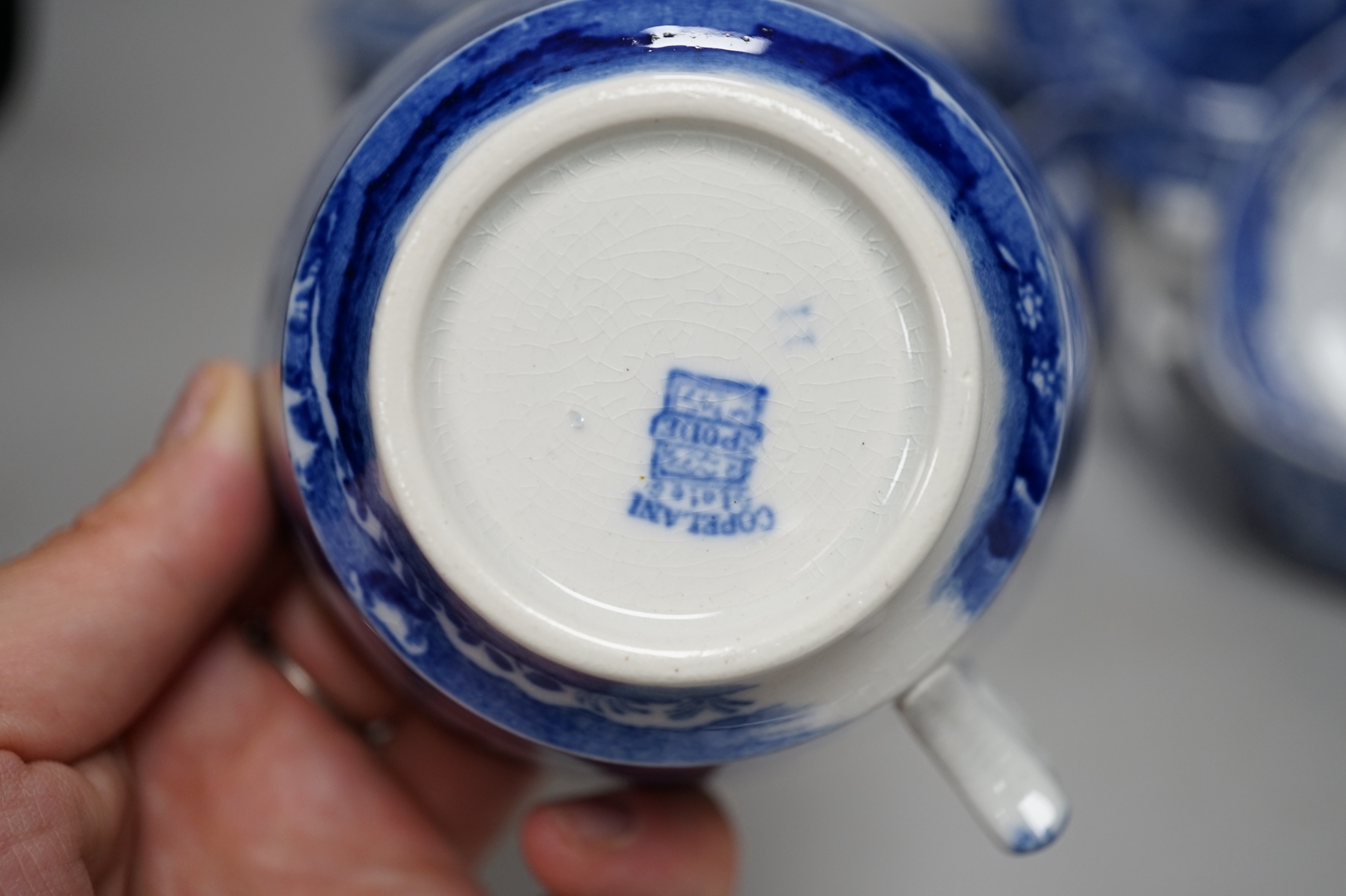 A large collection of Copeland Spode’s Italian, dinner, tea and coffee service, mostly blue stamped on base